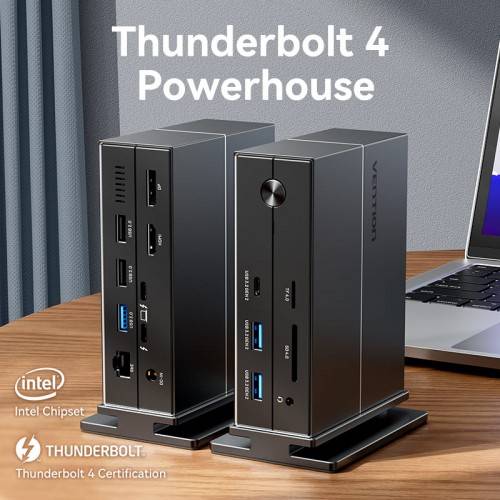 Мультифункциональная док-станция Vention USB Type C 14 в 1 с поддержкой Thunderbolt 4 Vention TPFH0-EU — для бизнеса и офиса Мультифункциональная док-станция Vention USB Type C 14 в 1 с поддержкой Thunderbolt 4 Vention TPFH0-EU — для бизнеса и офиса