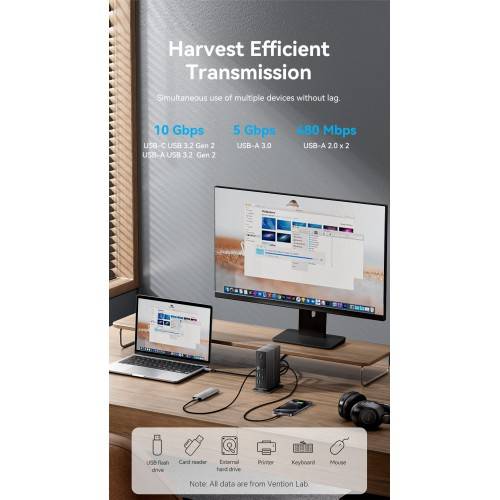 Мультифункциональная док-станция Vention USB Type C 14 в 1 с поддержкой Thunderbolt 4 Vention TPFH0-EU — для бизнеса и офиса Мультифункциональная док-станция Vention USB Type C 14 в 1 с поддержкой Thunderbolt 4 Vention TPFH0-EU — для бизнеса и офиса