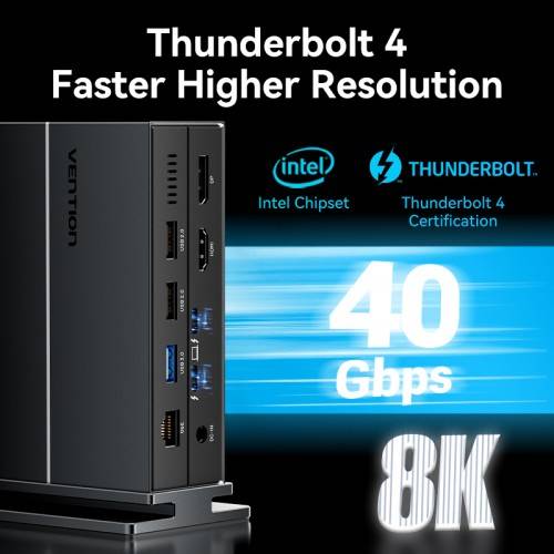 Мультифункциональная док-станция Vention USB Type C 14 в 1 с поддержкой Thunderbolt 4 Vention TPFH0-EU — для бизнеса и офиса Мультифункциональная док-станция Vention USB Type C 14 в 1 с поддержкой Thunderbolt 4 Vention TPFH0-EU — для бизнеса и офиса