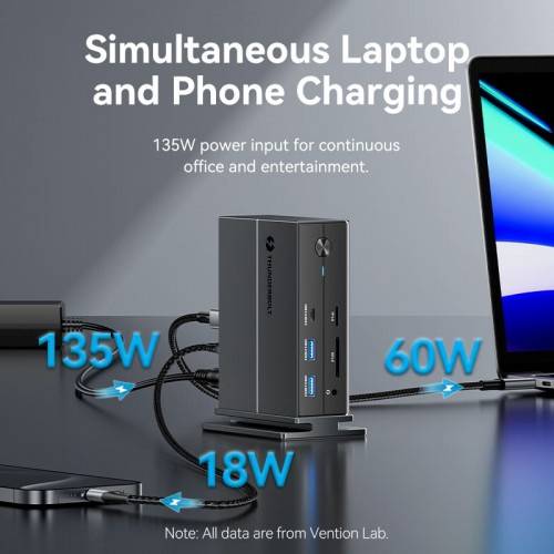 Мультифункциональная док-станция Vention USB Type C 14 в 1 с поддержкой Thunderbolt 4 Vention TPFH0-EU — для бизнеса и офиса Мультифункциональная док-станция Vention USB Type C 14 в 1 с поддержкой Thunderbolt 4 Vention TPFH0-EU — для бизнеса и офиса