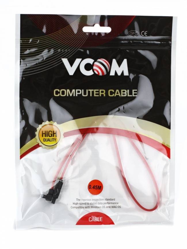 Кабель SATA интерфейсный 50см угловой разъем VCOM <VHC7666> VCOM SATA III - SATA III — для бизнеса и офиса Кабель SATA интерфейсный 50см угловой разъем VCOM <VHC7666> VCOM SATA III - SATA III — для бизнеса и офиса