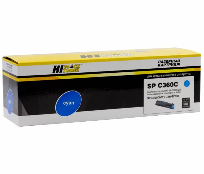 Тонер-картридж Hi-Black (HB-SPC360C) для Ricoh Aficio SPC360DNw/SFNw/SNw/SPC361SFNw, C, 5K — для бизнеса и офиса Тонер-картридж Hi-Black (HB-SPC360C) для Ricoh Aficio SPC360DNw/SFNw/SNw/SPC361SFNw, C, 5K — для бизнеса и офиса