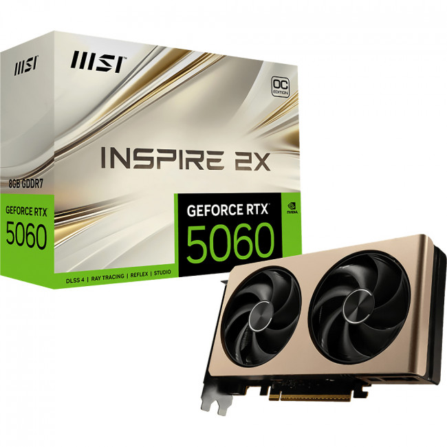 Видеокарта MSI GeForce RTX 5060 8G INSPIRE 2X OC — для бизнеса и офиса Видеокарта MSI GeForce RTX 5060 8G INSPIRE 2X OC — для бизнеса и офиса