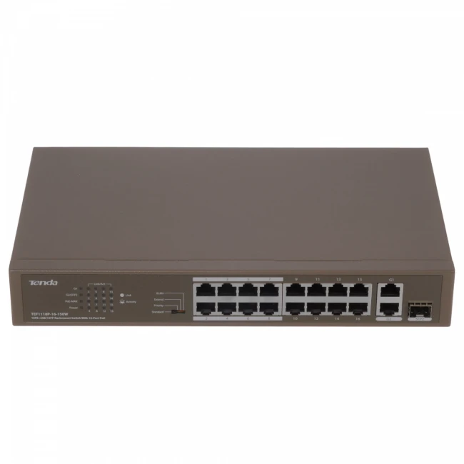 Коммутатор Tenda TEF1118P-16-150W — для бизнеса и офиса Коммутатор Tenda TEF1118P-16-150W — для бизнеса и офиса