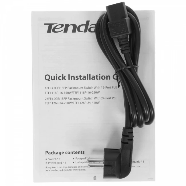 Коммутатор Tenda TEF1118P-16-150W — для бизнеса и офиса Коммутатор Tenda TEF1118P-16-150W — для бизнеса и офиса