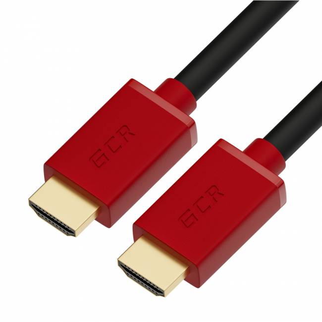 GCR Кабель 3.0m HDMI версия 2.0, HDR 4:2:2, Ultra HD, 4K 60 fps 60Hz/5K*30Hz, 3D, AUDIO, 18.0 Гбит/с, 28/28 AWG, OD7.3mm, тройной экран, черный, красные коннекторы, GCR-HM451-3.0m Greenconnect HDMI (m) 2.0 - HDMI (m) 2.0 3м красный — для бизнеса и офиса