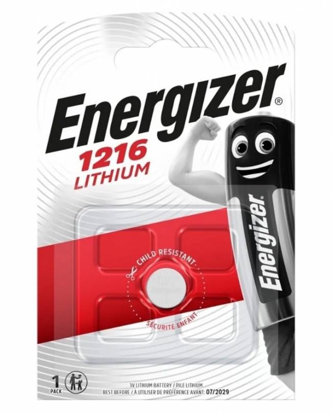 Батарейка Energizer CR1216 BL1 Lithium 3V (1/10/140) Energizer E300843603 — для бизнеса и офиса Батарейка Energizer CR1216 BL1 Lithium 3V (1/10/140) Energizer E300843603 — для бизнеса и офиса