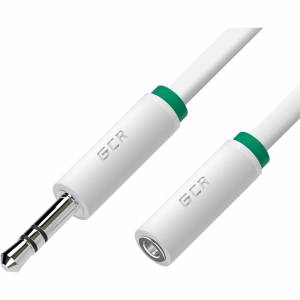 GCR Удлинитель аудио 20.0m jack 3,5mm/jack 3,5mm белый, зеленая окантовка, ультрагибкий, M/F, Premium, экран, стерео, GCR-53992 Greenconnect GCR-53992, 20 м