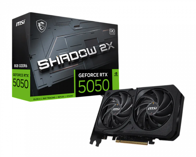 Видеокарта MSI GeForce RTX 5050 8G SHADOW 2X — для бизнеса и офиса Видеокарта MSI GeForce RTX 5050 8G SHADOW 2X — для бизнеса и офиса