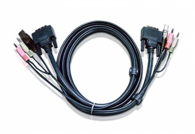 Кабель KVM USB(тип А Male)+DVI-D(Male)+2хАудио(Male) <-> USB(тип B Male)+DVI-D(Male)+2хАудио(Male) 3м., черный. ATEN 2L-7D03U — для бизнеса и офиса Кабель KVM USB(тип А Male)+DVI-D(Male)+2хАудио(Male) <-> USB(тип B Male)+DVI-D(Male)+2хАудио(Male) 3м., черный. ATEN 2L-7D03U — для бизнеса и офиса