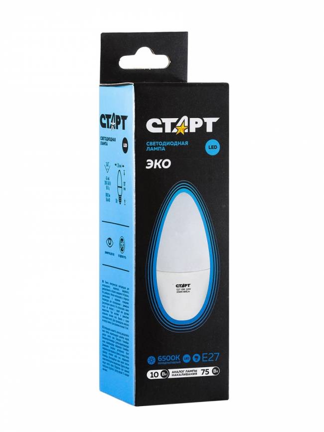 Лампа светодиодная СТАРТ свеча E27 10W 6500К Лампа светодиодная СТАРТ свеча E27 10W 6500К — для бизнеса и офиса Лампа светодиодная СТАРТ свеча E27 10W 6500К Лампа светодиодная СТАРТ свеча E27 10W 6500К — для бизнеса и офиса