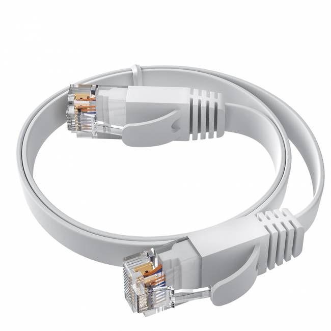GCR Патч-корд PROF плоский прямой 1.0m, UTP медь кат.6, белый, 30 AWG, ethernet high speed 10 Гбит/с, RJ45, T568B, GCR-52847 Greenconnect RJ45(m) - RJ45(m) Cat. 7 U/UTP PVC 1м — для бизнеса и офиса GCR Патч-корд PROF плоский прямой 1.0m, UTP медь кат.6, белый, 30 AWG, ethernet high speed 10 Гбит/с, RJ45, T568B, GCR-52847 Greenconnect RJ45(m) - RJ45(m) Cat. 7 U/UTP PVC 1м — для бизнеса и офиса