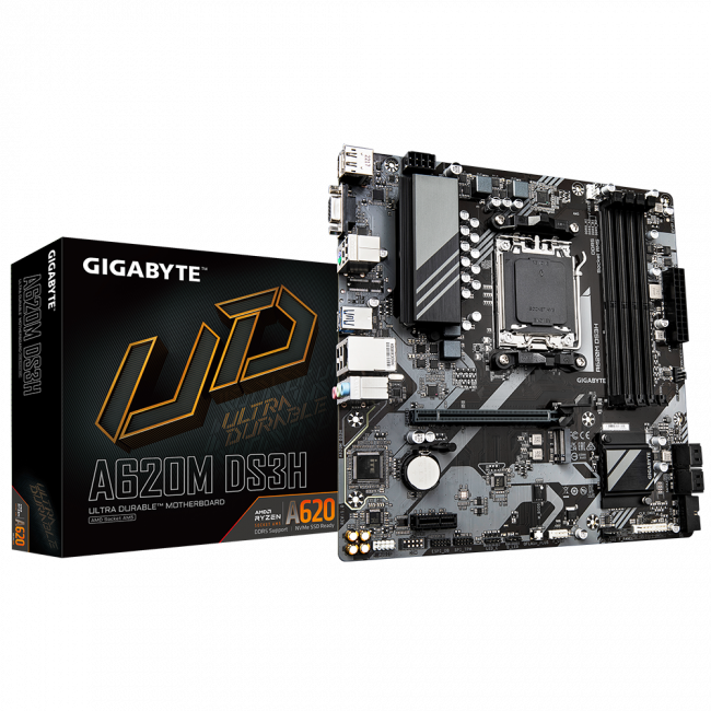 Материнская плата GIGABYTE A620M DS3H — для бизнеса и офиса Материнская плата GIGABYTE A620M DS3H — для бизнеса и офиса