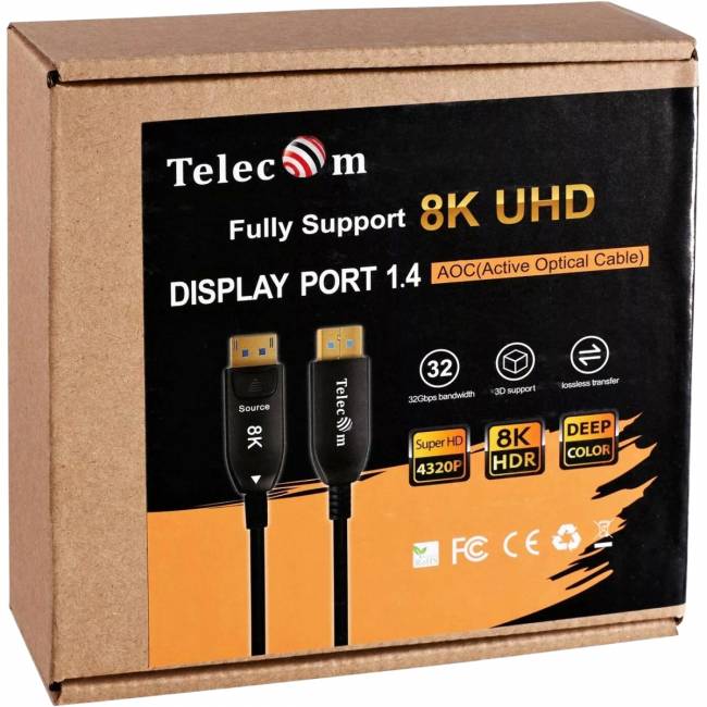 Активный оптический кабель Telecom DP1.4 8K@60Hz 20м <TCG2130-20M> Telecom TCG2130-20M — для бизнеса и офиса