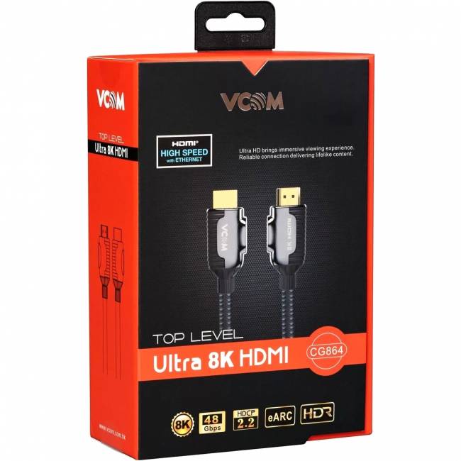 Кабель HDMI 19M/M,ver. 2.1, 8K@60 Hz 3m VCOM <CG864-3M> VCOM CG864-3M — для бизнеса и офиса