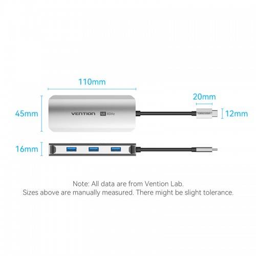 Мультифункциональный хаб Vention USB Type C 6 в 1 Vention TQHHB — для бизнеса и офиса Мультифункциональный хаб Vention USB Type C 6 в 1 Vention TQHHB — для бизнеса и офиса
