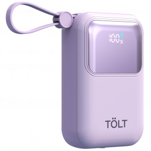 Портативный аккумулятор TOLT Lit LT-LL10T, 10000mAh, 22,5W, fast charging and PD, violet TÖLT LT-LL10T Портативный аккумулятор TOLT Lit LT-LL10T, 10000mAh, 22,5W, fast charging and PD, violet TÖLT LT-LL10T
