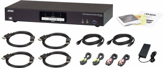 2-Поротовый USB3.0 4K DisplayPort Dual Display KVM переключатель ATEN CS1942DP — для бизнеса и офиса 2-Поротовый USB3.0 4K DisplayPort Dual Display KVM переключатель ATEN CS1942DP — для бизнеса и офиса