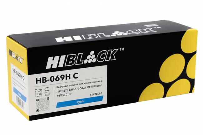 Картридж Hi-Black (HB-069H C) Canon i-Sensys LBP-673Cdw/MF752Cdw/MF754Cdw, C, 5,5K — для бизнеса и офиса Картридж Hi-Black (HB-069H C) Canon i-Sensys LBP-673Cdw/MF752Cdw/MF754Cdw, C, 5,5K — для бизнеса и офиса