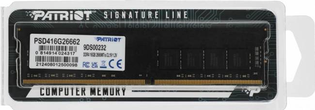 Память DDR4 16GB 2666MHz Patriot PSD416G26662 — для бизнеса и офиса Память DDR4 16GB 2666MHz Patriot PSD416G26662 — для бизнеса и офиса