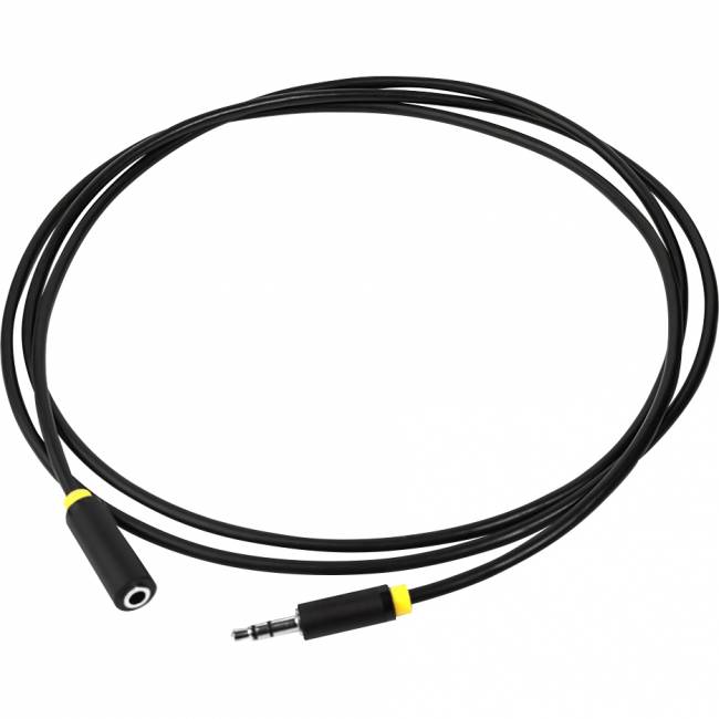 GCR Удлинитель аудио 2.0m jack 3,5mm/jack 3,5mm черный, желтая окантовка, ультрагибкий, M/F, экран, стерео, GCR-50593 Greenconnect GCR-50593, 2 м — для бизнеса и офиса