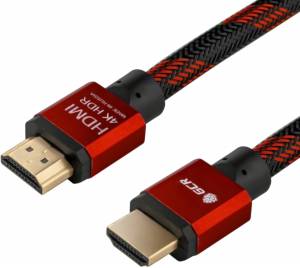 Greenconnect Кабель 0.5m HDMI версия 2.0, HDR 4:2:2, Ultra HD, 4K 60 fps 60Hz/5K*30Hz, 3D, AUDIO, 18.0 Гбит/с, 28/28 AWG, OD7.3mm, тройной экран, BICOLOR нейлон, AL корпус красный, GCR-51488 Greenconnect HDMI (m) - HDMI (m) 0.5м