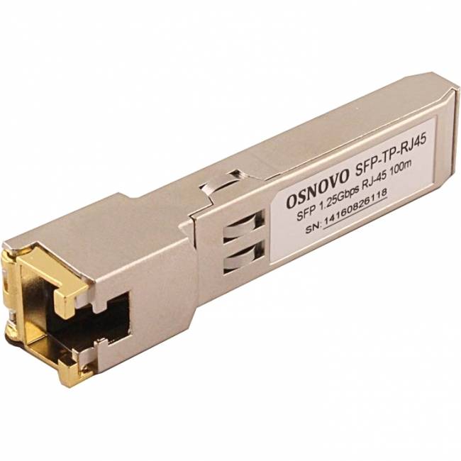 Трансивер OSNOVO SFP-TP-RJ45 — для бизнеса и офиса Трансивер OSNOVO SFP-TP-RJ45 — для бизнеса и офиса