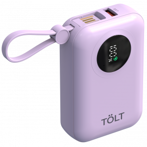 Портативный аккумулятор TOLT Lit LT-LM10T, 10000mAh, 22,5W, fast charging and PD, violet TÖLT LT-LM10T Портативный аккумулятор TOLT Lit LT-LM10T, 10000mAh, 22,5W, fast charging and PD, violet TÖLT LT-LM10T