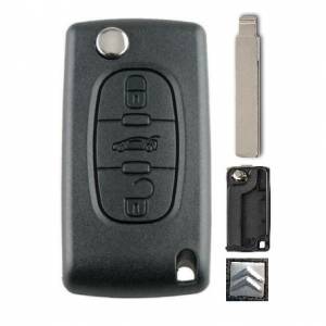 Корпус выкидного ключа CITROEN 3 кнопки HU-HCA HU83, бат.на плате, CE0523, с лого