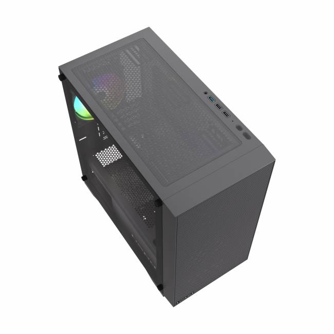 Корпус без блока питания HSPD M334-TGBK-ARGB — для бизнеса и офиса Корпус без блока питания HSPD M334-TGBK-ARGB — для бизнеса и офиса