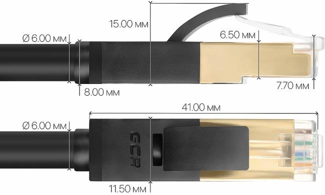 Greenconnect Патч-корд PROF категории 7 ethernet  0.15m F/FTP,  RJ45, CU, 28 AWG, литой, прямой , черный, экранированные коннекторы Greenconnect RJ45(m) - RJ45(m) Cat. 7 F/FTP PVC 0.15м чёрный — для бизнеса и офиса