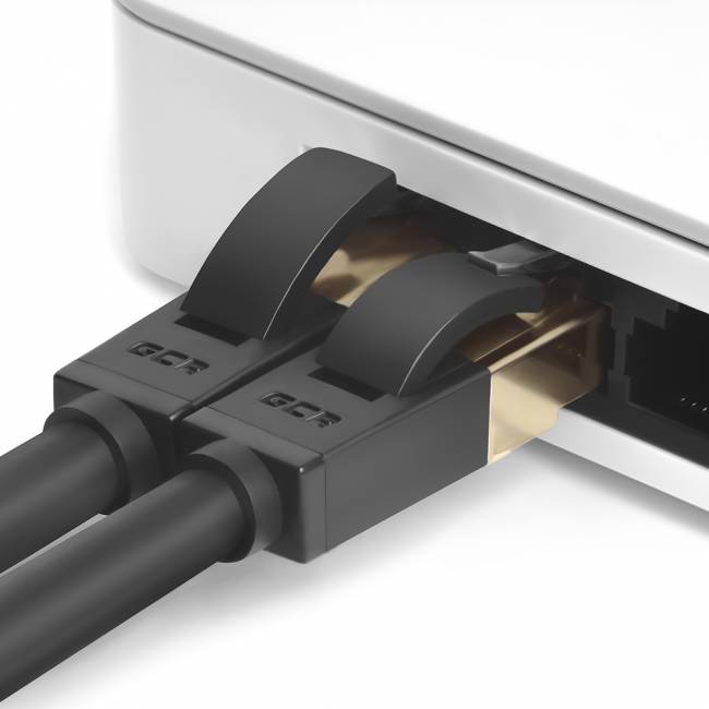 Greenconnect Патч-корд PROF категории 7 ethernet  0.15m F/FTP,  RJ45, CU, 28 AWG, литой, прямой , черный, экранированные коннекторы Greenconnect RJ45(m) - RJ45(m) Cat. 7 F/FTP PVC 0.15м чёрный — для бизнеса и офиса