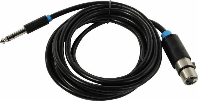 Кабель Vention аудио Jack 6.5 M/XLR F - 3м Кабель Vention jack 6.5 mm(m)/XLR(f) - 3 м (BBEBI) — для бизнеса и офиса