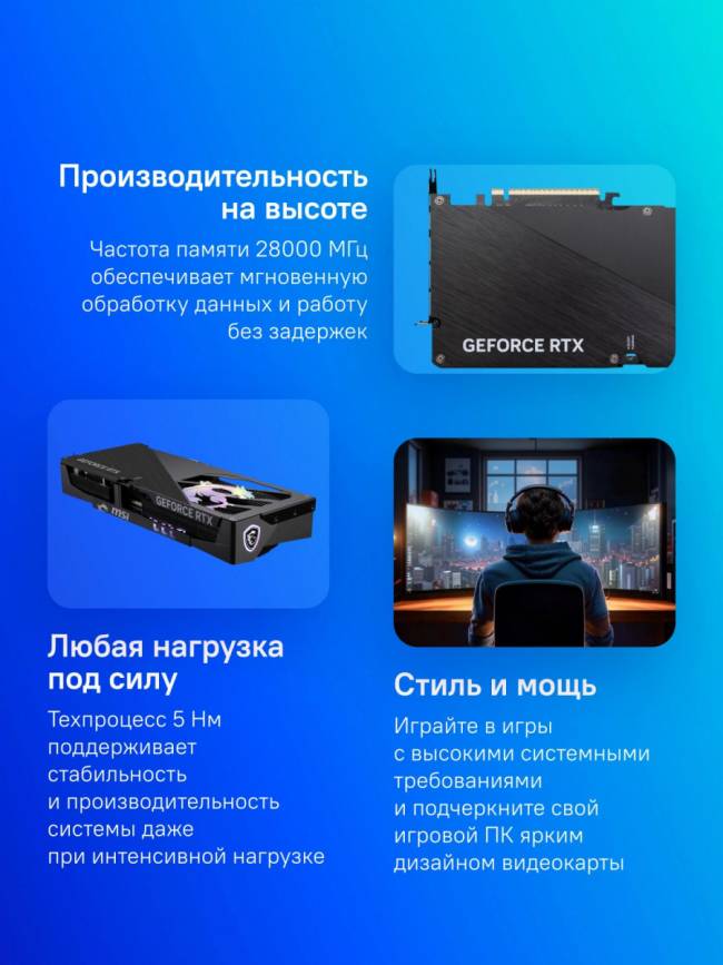 Видеокарта MSI RTX 5070 TI 16G GAMING TRIO OC — для бизнеса и офиса