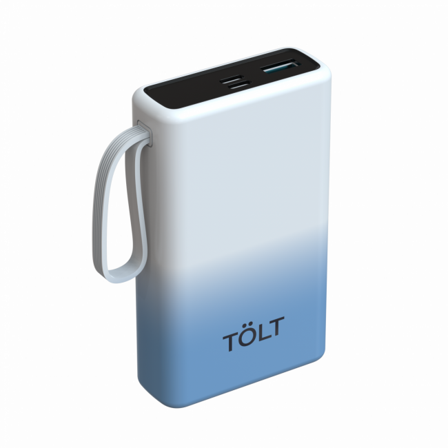 Портативный аккумулятор TOLT Lit LT-LN10Y, 10000mAh, 22,5W, fast charging and PD, gradient TÖLT LT-LN10Y — для бизнеса и офиса Портативный аккумулятор TOLT Lit LT-LN10Y, 10000mAh, 22,5W, fast charging and PD, gradient TÖLT LT-LN10Y — для бизнеса и офиса