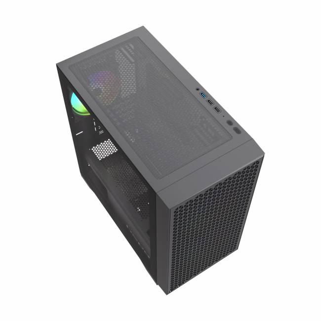 Корпус без блока питания HSPD M335-TGBK-ARGB — для бизнеса и офиса Корпус без блока питания HSPD M335-TGBK-ARGB — для бизнеса и офиса