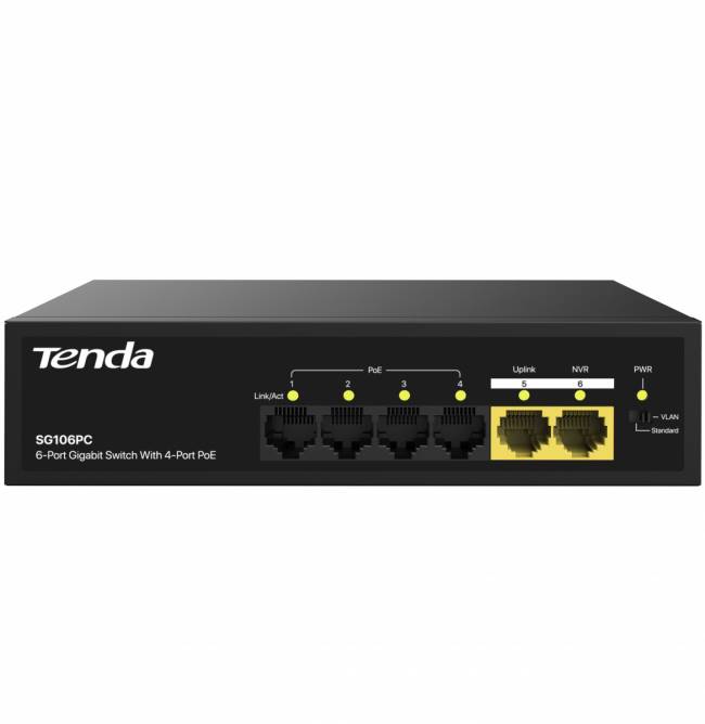 Коммутатор Tenda SG106PC — для бизнеса и офиса Коммутатор Tenda SG106PC — для бизнеса и офиса