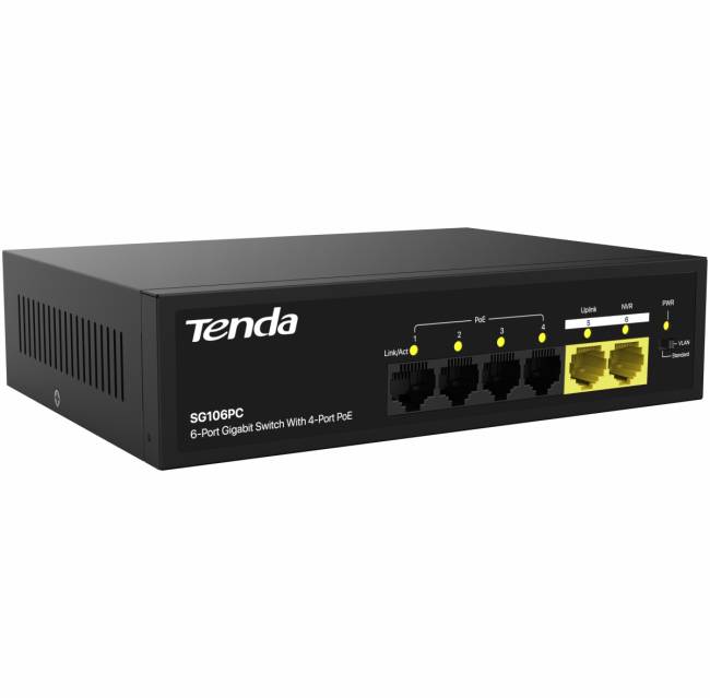 Коммутатор Tenda SG106PC — для бизнеса и офиса Коммутатор Tenda SG106PC — для бизнеса и офиса