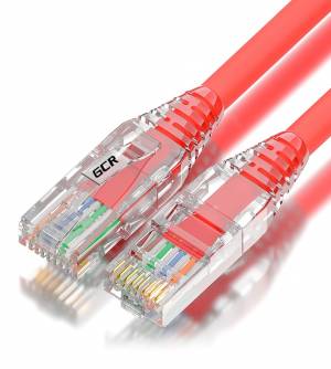 GCR Патч-корд сборный 3.0m LSZH UTP кат.5e, красный, коннектор прозрачный+ABS колпачок, 24 AWG, ethernet high speed 1 Гбит/с, RJ45, T568B, GCR-52673 Greenconnect RJ45(m) - RJ45(m) Cat. 5e U/UTP LSZH 3м