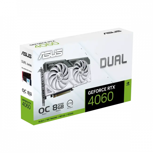 Видеокарта DUAL-RTX4060-O8G-WHITE (90YV0JC2-M0NA00) — для бизнеса и офиса Видеокарта DUAL-RTX4060-O8G-WHITE (90YV0JC2-M0NA00) — для бизнеса и офиса