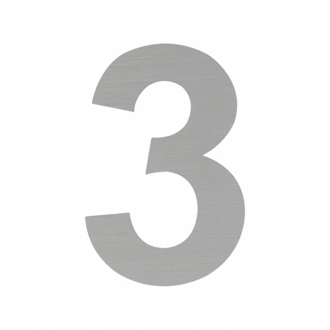 Цифра на дверь Luxe 75 мм сатинированный хром 3 — для бизнеса и офиса Цифра на дверь Luxe 75 мм сатинированный хром 3 — для бизнеса и офиса