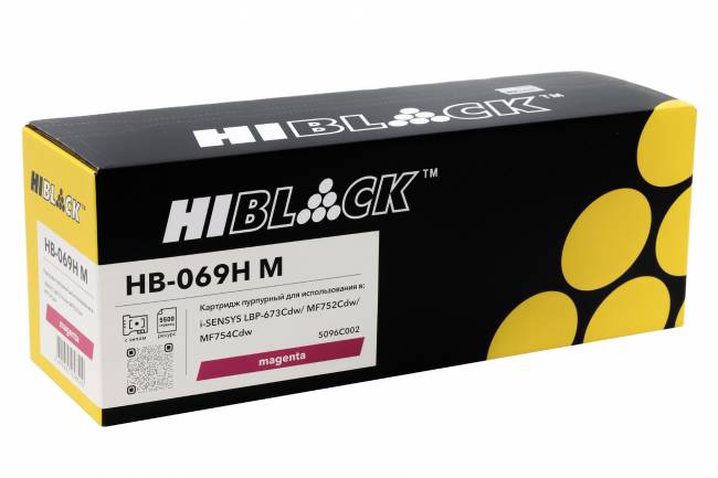 Картридж Hi-Black (HB-069H M) Canon i-Sensys LBP-673Cdw/MF752Cdw/MF754Cdw, M, 5,5K — для бизнеса и офиса Картридж Hi-Black (HB-069H M) Canon i-Sensys LBP-673Cdw/MF752Cdw/MF754Cdw, M, 5,5K — для бизнеса и офиса