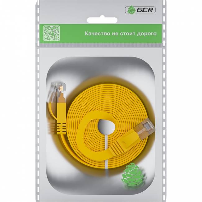 GCR Патч-корд PROF плоский прямой 0.3m, UTP медь кат.6, желтый, 30 AWG, ethernet high speed 10 Гбит/с, RJ45, T568B, GCR-53034 Greenconnect GCR-53034 — для бизнеса и офиса GCR Патч-корд PROF плоский прямой 0.3m, UTP медь кат.6, желтый, 30 AWG, ethernet high speed 10 Гбит/с, RJ45, T568B, GCR-53034 Greenconnect GCR-53034 — для бизнеса и офиса