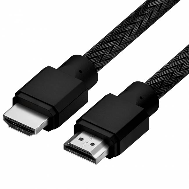 Кабель 0.5m HDMI 2.0, черный нейлон, Ultra HD, 4K 60 fps 60Hz/5K*30Hz, 3D, AUDIO, 18.0 Гбит/с Кабель 4PH-R90010 — для бизнеса и офиса