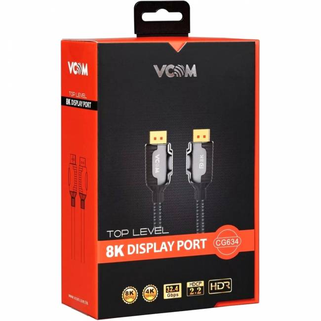 Кабель соединительный DISPLAY PORT v1.4, 8K@60Hz, 3m VCOM <CG634-3M> VCOM CG634-3M — для бизнеса и офиса Кабель соединительный DISPLAY PORT v1.4, 8K@60Hz, 3m VCOM <CG634-3M> VCOM CG634-3M — для бизнеса и офиса