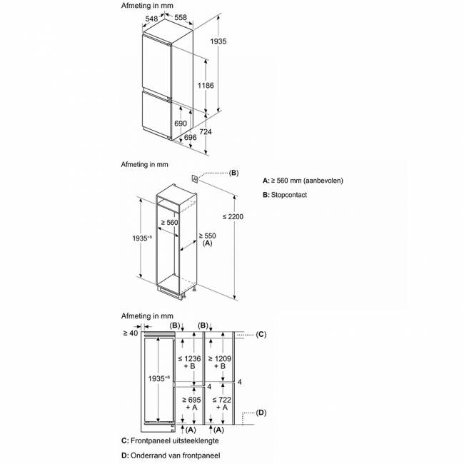Встраиваемый холодильник BOSCH BOSCH KIN96SFD0 — для бизнеса и офиса Встраиваемый холодильник BOSCH BOSCH KIN96SFD0 — для бизнеса и офиса