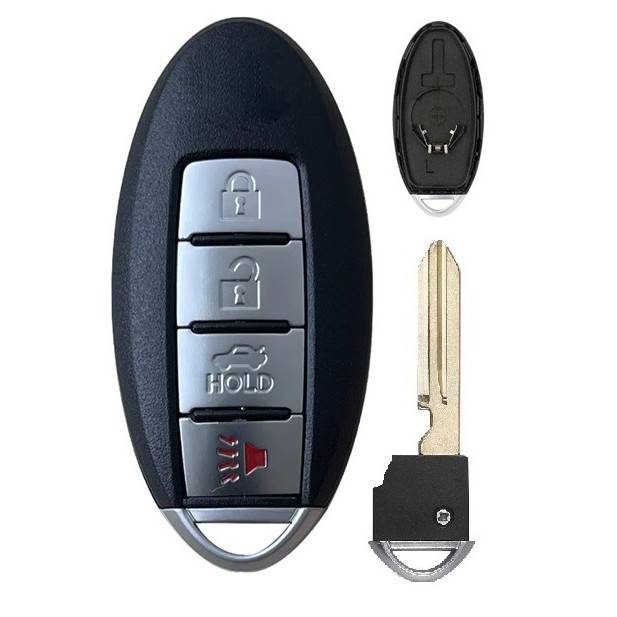 Корпус смарт ключа NISSAN 3+1 кнопка + вставка NSN14, бат. центр, с лого — для бизнеса и офиса