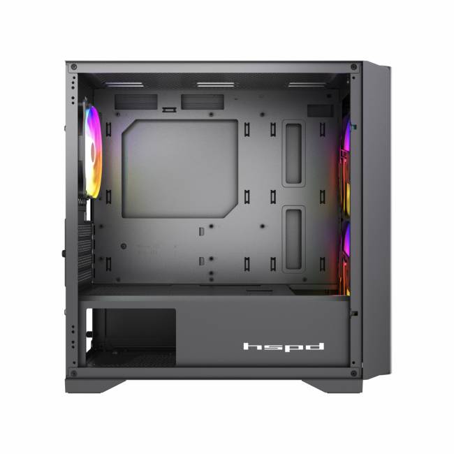 Корпус без блока питания HSPD M336-TGBK-ARGB — для бизнеса и офиса Корпус без блока питания HSPD M336-TGBK-ARGB — для бизнеса и офиса