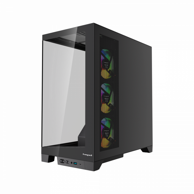 Корпус без блока питания HSPD F550-TGBK-ARGB — для бизнеса и офиса