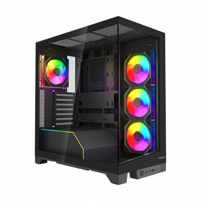 Корпус без блока питания HSPD F550-TGBK-ARGB — для бизнеса и офиса